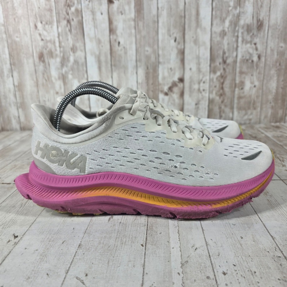 Hoka Kawana Womens Running Shoes White Nimbus Cloud Pink 1123164 WNCL Size 9B